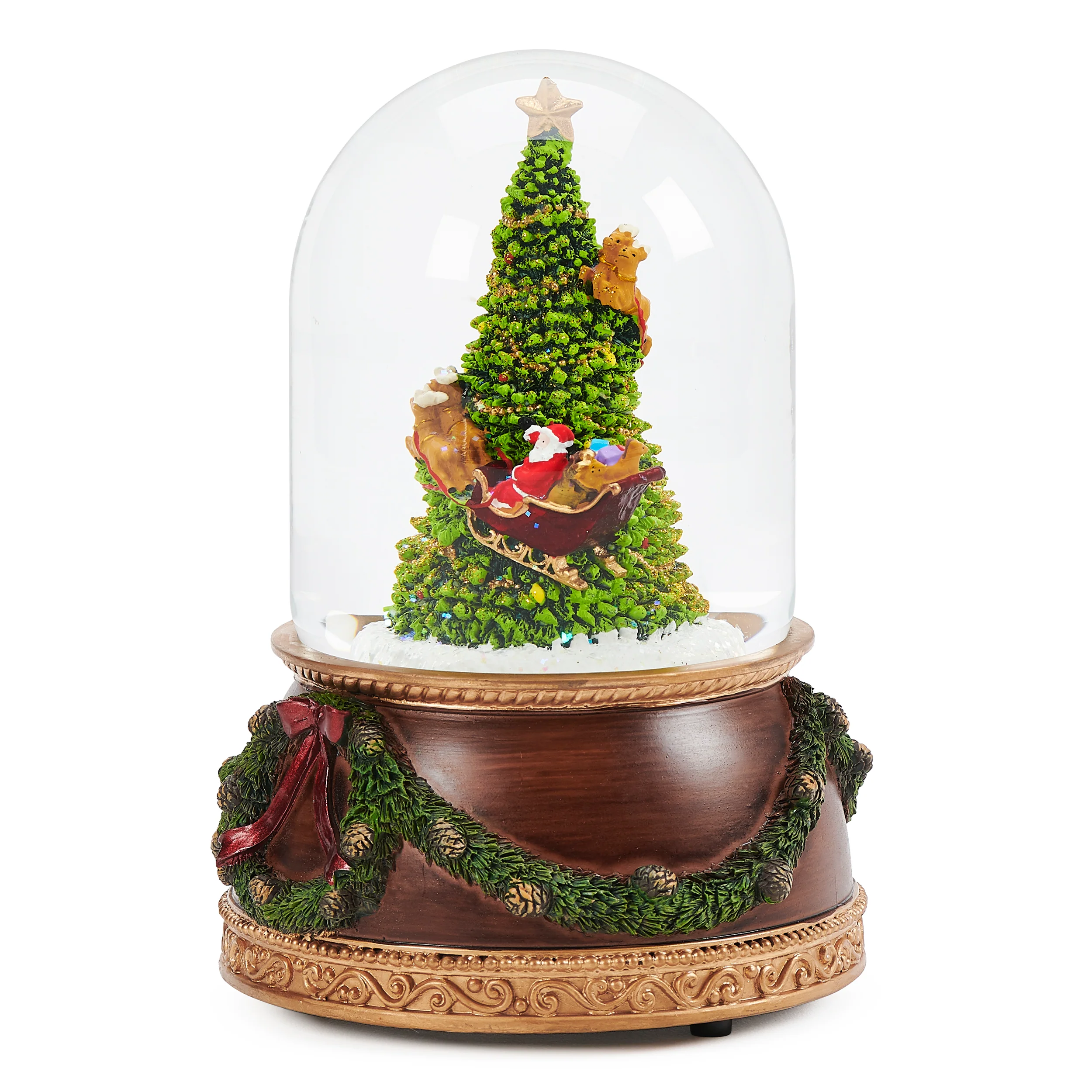 Glitterdome Santa Rotating Around Tree - "Up on the Housetop" Tune - Image 5