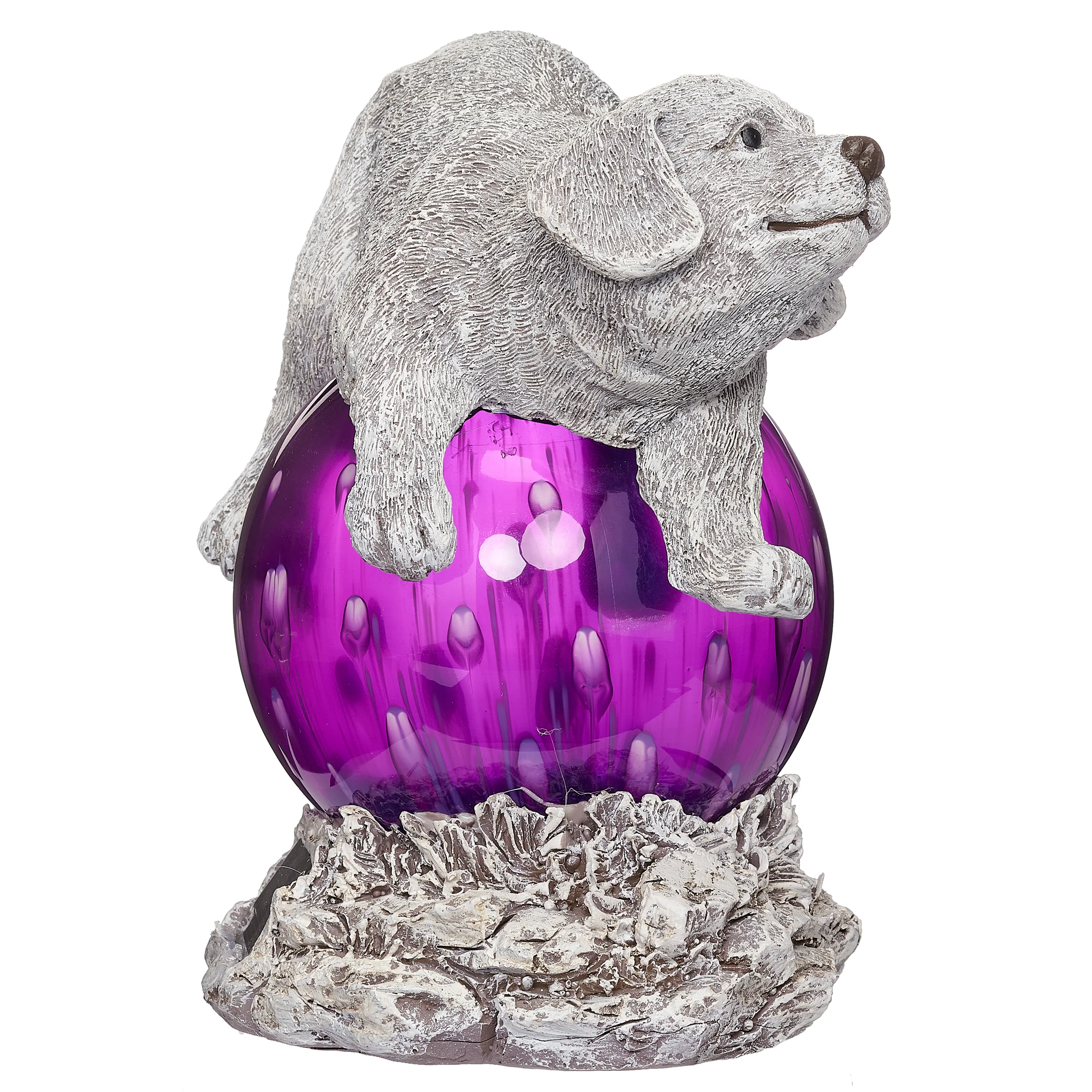 Pudgy Pals Solar-Powered Dog Garden Statue - Image 3