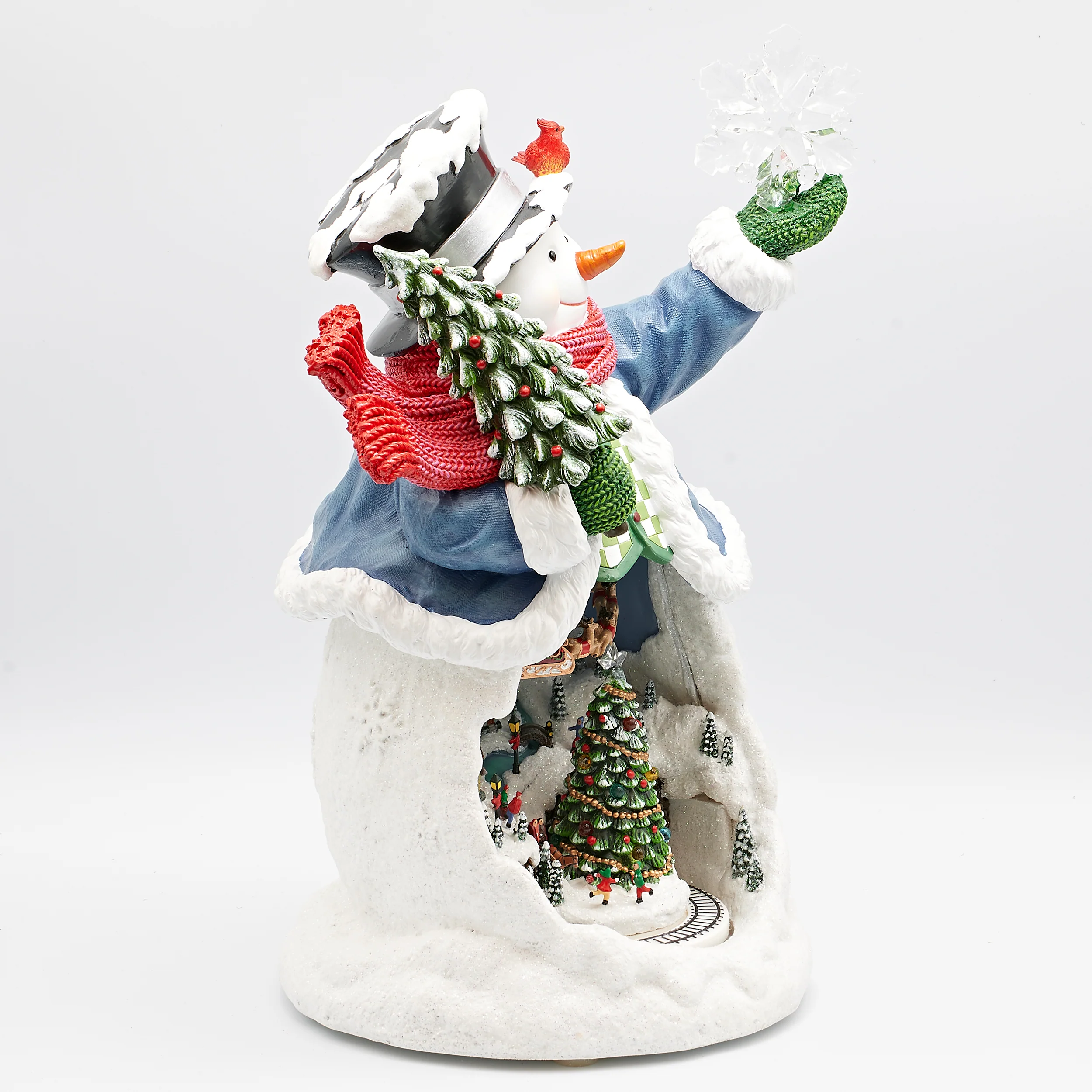 Amusements Lighted Musical Snowman with Rotating Santa's Village - Image 3