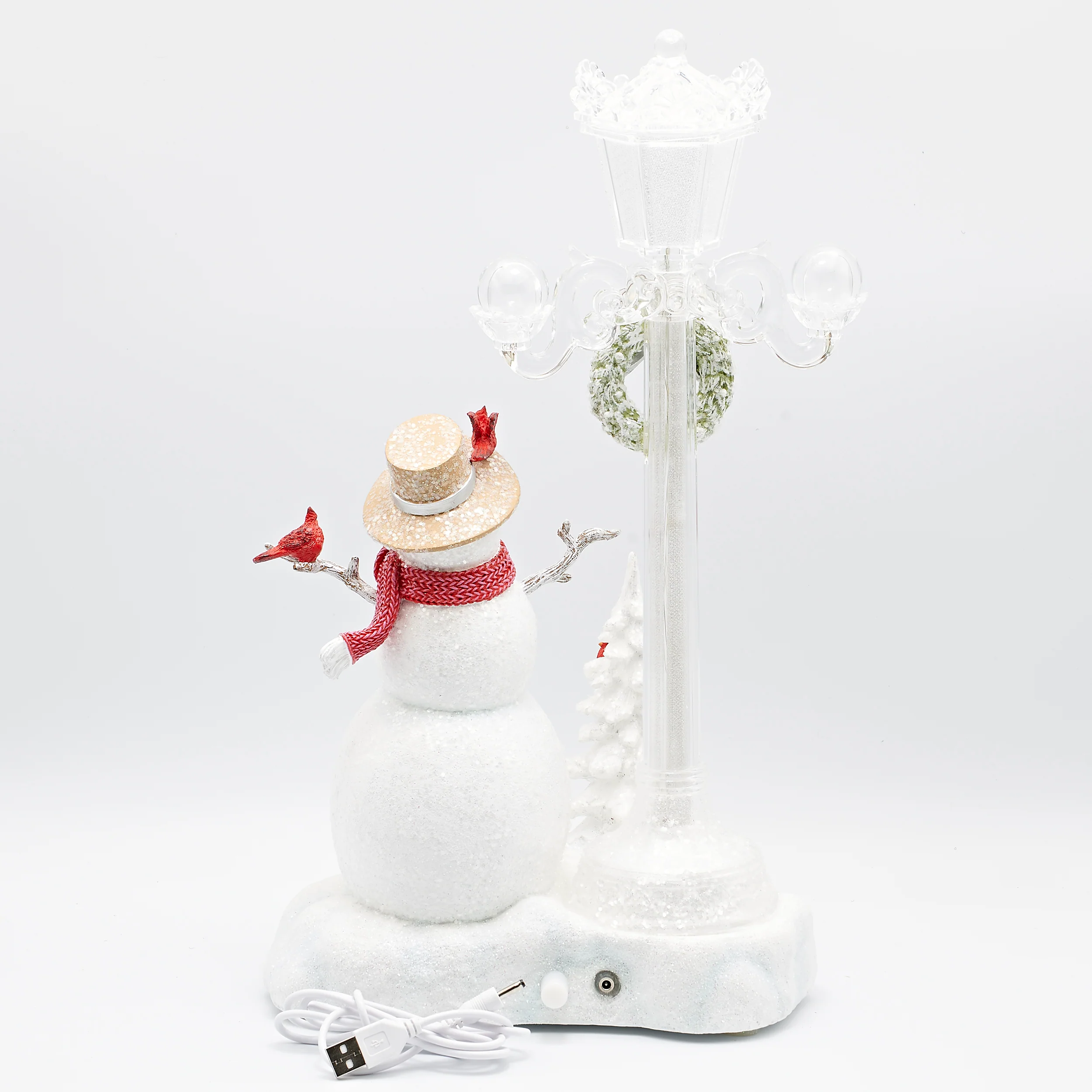 Amusements Festive Snowman by Lighted Lamppost Musical Scene - Image 3