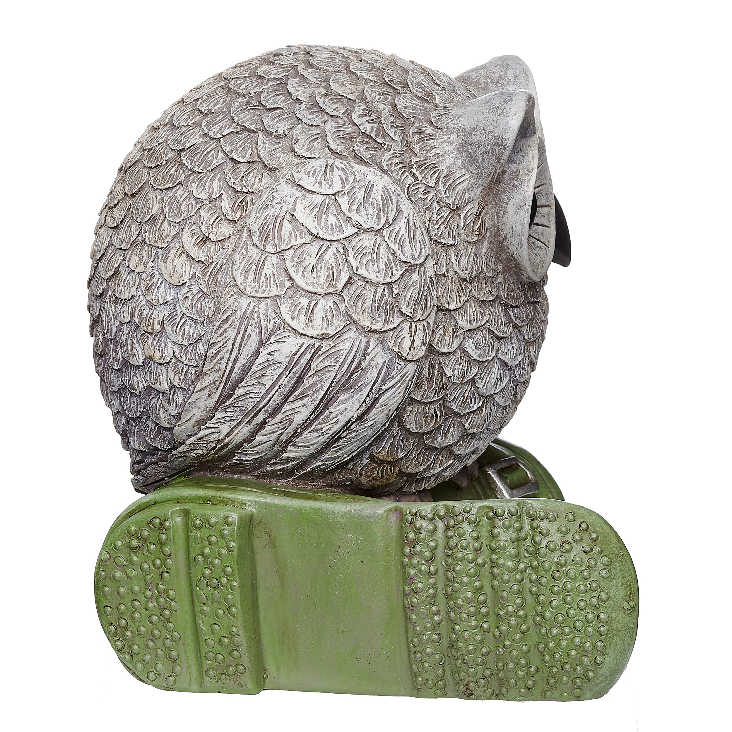 Pudgy Pals Owl on Boot Garden Statue - Image 3