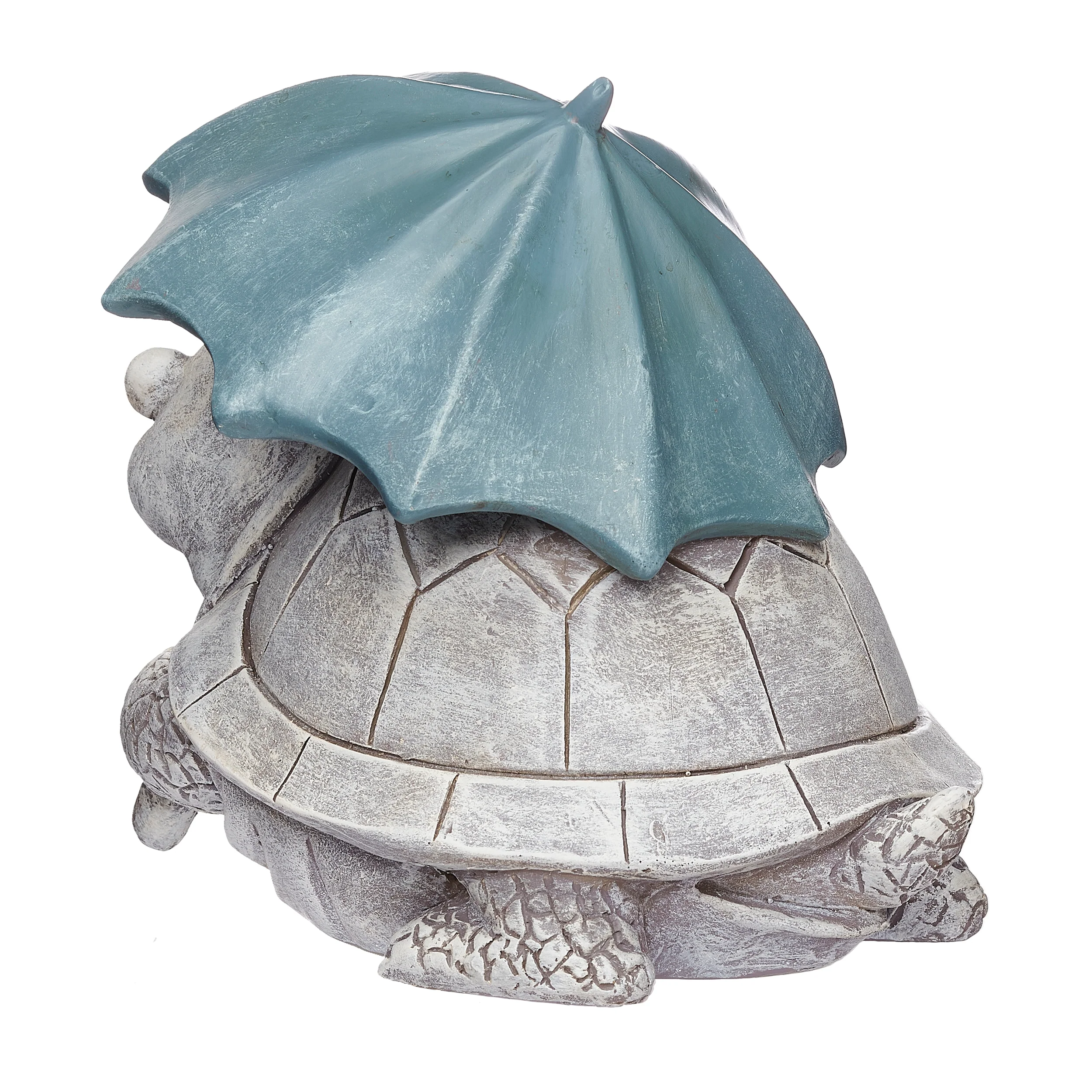 Turtle with Umbrella Garden Statue – Pudgy Pals - Image 3